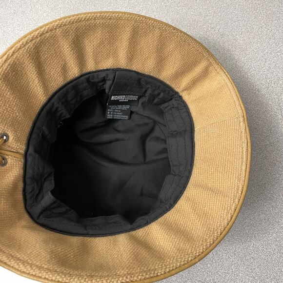 Michiko London Hat Tan Koshino Japan Size 58cm Unisex Laced Bow Lined - Picture 9 of 9